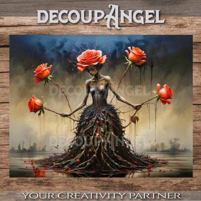 Crimson Roses Rising Decoupage Tissue Paper (Creator Uploaded)