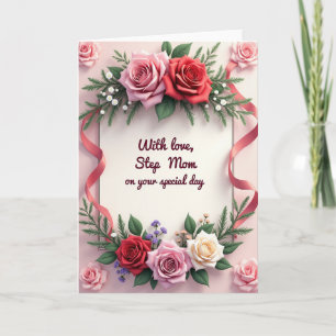 Crimson Roses Step Mom Card