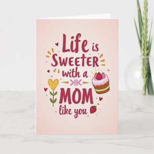Crimson Script Mom Appreciation Card