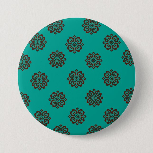 "Crimson Scrolls – Bold Elegance" 3 Inch Round Button (Front)