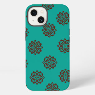 "Crimson Scrolls – Bold Elegance" iPhone 13 Case