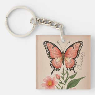Crimson Serenade Personalised Keychain