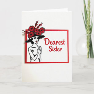 Crimson Silhouette Sister Card