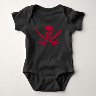 Crimson Skull & Swords Pirate flag of Calico Jack Baby Bodysuit