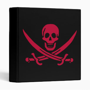 Crimson Skull & Swords Pirate flag of Calico Jack Binder