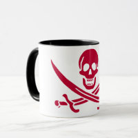 Crimson Skull & Swords Pirate flag of Calico Jack