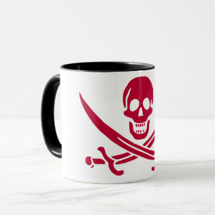 Crimson Skull & Swords Pirate flag of Calico Jack Mug