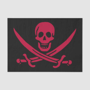 Crimson Skull & Swords Pirate flag of Calico Jack Tissue Paper