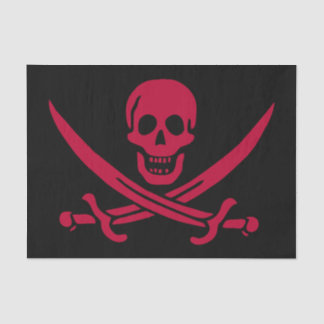 Crimson Skull & Swords Pirate flag of Calico Jack Tissue Paper