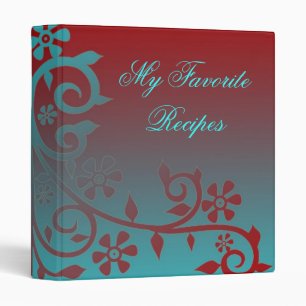 Crimson Sky Daisy Vine Recipe Book Binder