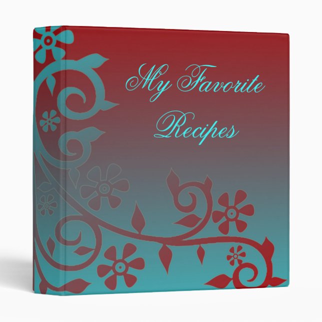 Crimson Sky Daisy Vine Recipe Book Binder (Front/Spine)