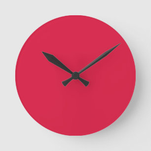 Crimson Solid Colour Classic Elegant Trendy Round Clock