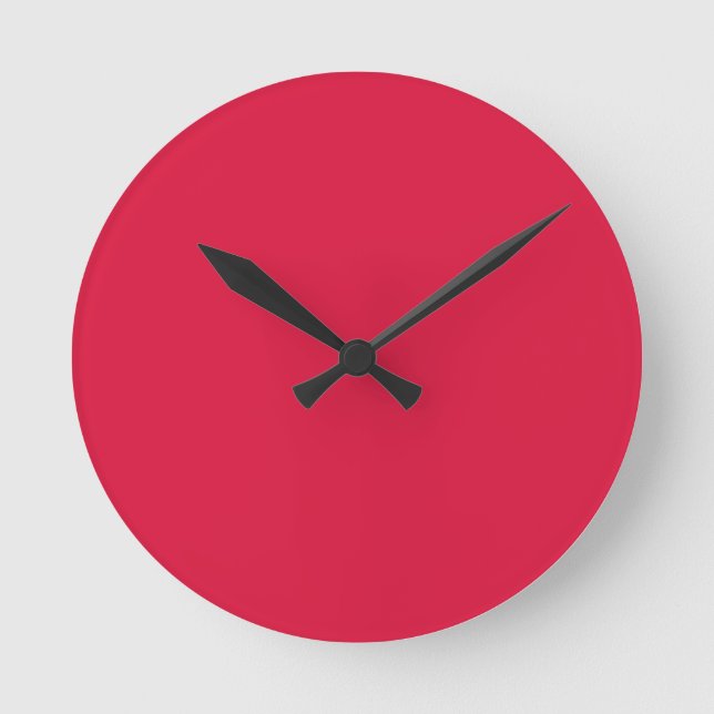 Crimson Solid Colour | Classic | Elegant | Trendy  Round Clock (Front)