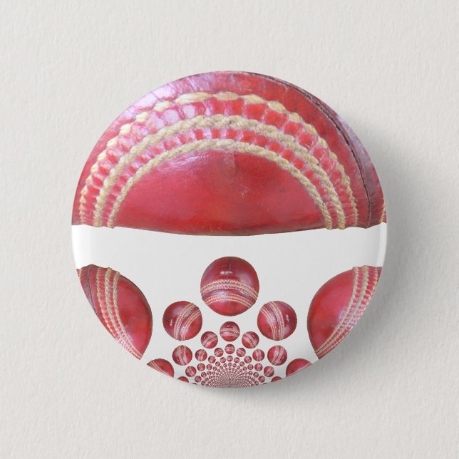 Crimson Spin – A Beautiful Red Cricket Ball Arti 2 Inch Round Button (Front)