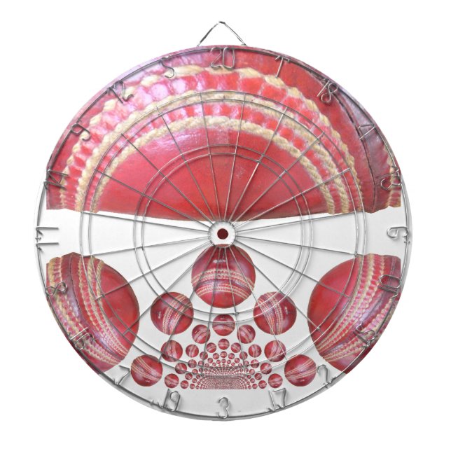 Crimson Spin – A Beautiful Red Cricket Ball Arti Dartboard (Front)
