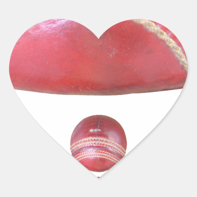 Crimson Spin – A Beautiful Red Cricket Ball Arti Heart Sticker (Front)