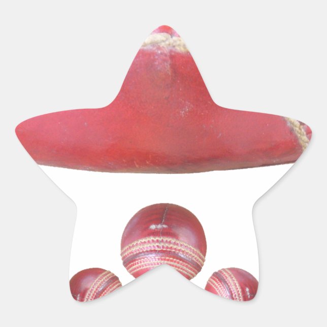 Crimson Spin – A Beautiful Red Cricket Ball Arti Star Sticker (Front)