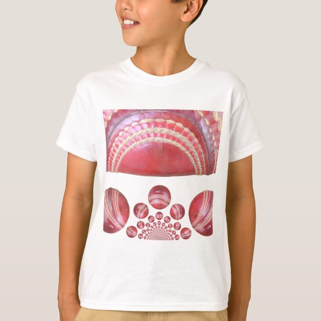 Crimson Spin – A Beautiful Red Cricket Ball Arti T-Shirt (Front)