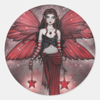Crimson Star Christmas Fairy Stickers