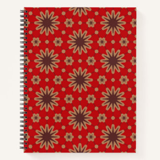 Crimson Starburst Bloom Notebook