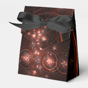 Crimson Starlight Orbits Abstract Cosmic Art Favor Box