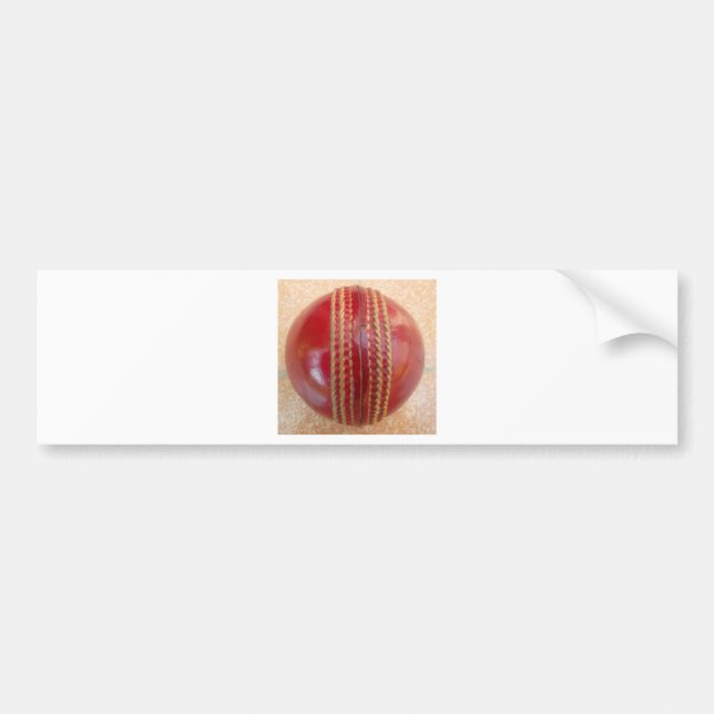 Crimson Stitch Focus: Close-Up of Cricket's Heart Bumper Sticker (Front)