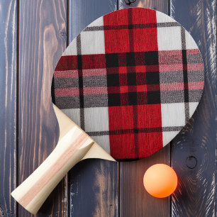 Crimson Storm Plaid Ping Pong Paddle
