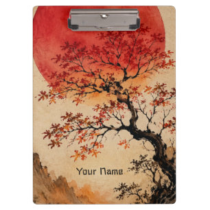Crimson sun over Tree of Life Clipboard