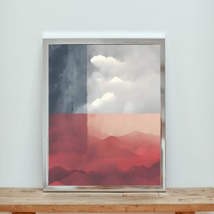Crimson Sunrise Over the Mountains Photo Print