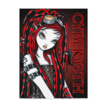 Crimson Tattoo Cybergoth Angel Postcard