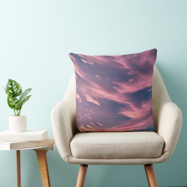 Crimson-tinged clouds throw pillow (Chair)