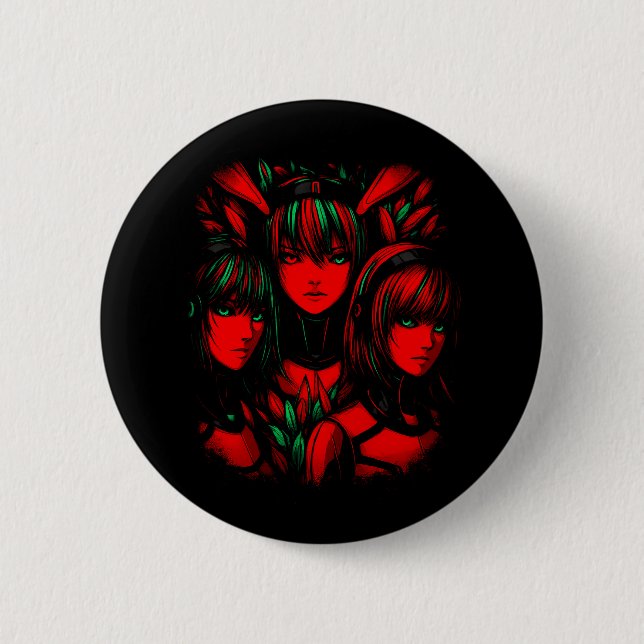 Crimson Trinity 2 Inch Round Button (Front)