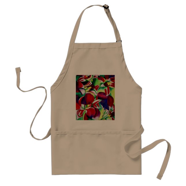 Crimson tropical Singapore Orchids flower art Standard Apron (Front)