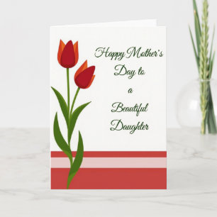 Crimson Tulip Moms Day Card