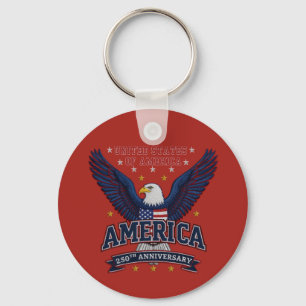 Crimson USA 250th Commemorative Business QR  Keychain