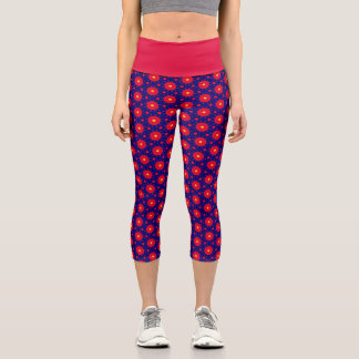 Crimson Virus Infusion High Waisted Capri Leggings