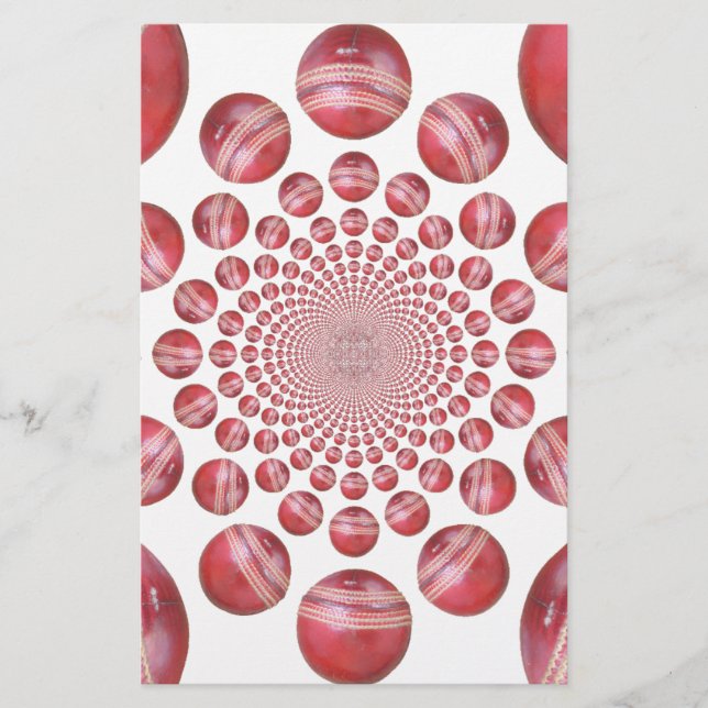 Crimson Vortex: Beautiful Red Cricket Ball Art (Front)
