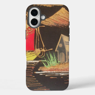 Crimson Voyage   Red Sailboat Landscape Oil Painti iPhone 16 Plus Case
