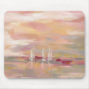 Crimson Waves Mouse Pad