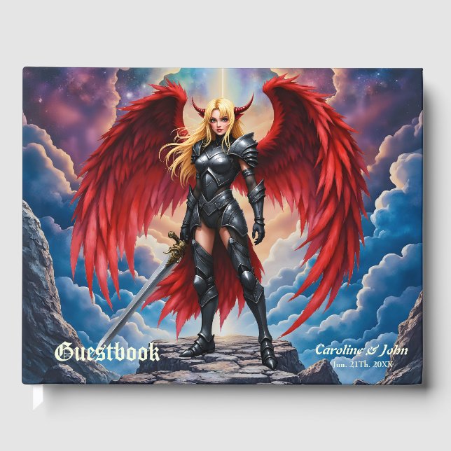 Crimson Wing – Fallen Angel Warrior.  Guest Book (Front)