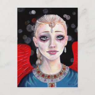 Crimson Wings Angel Postcard