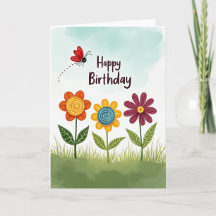 Crimson Wings Birthday Card