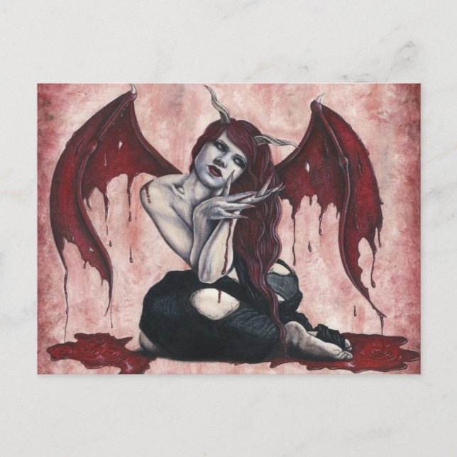 Crimson Wings Bloody Demon Postcard (Front)