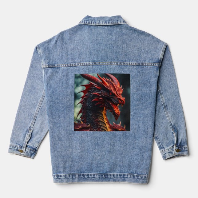 Crimson Wrath Women’s Denim Jacket (Back)