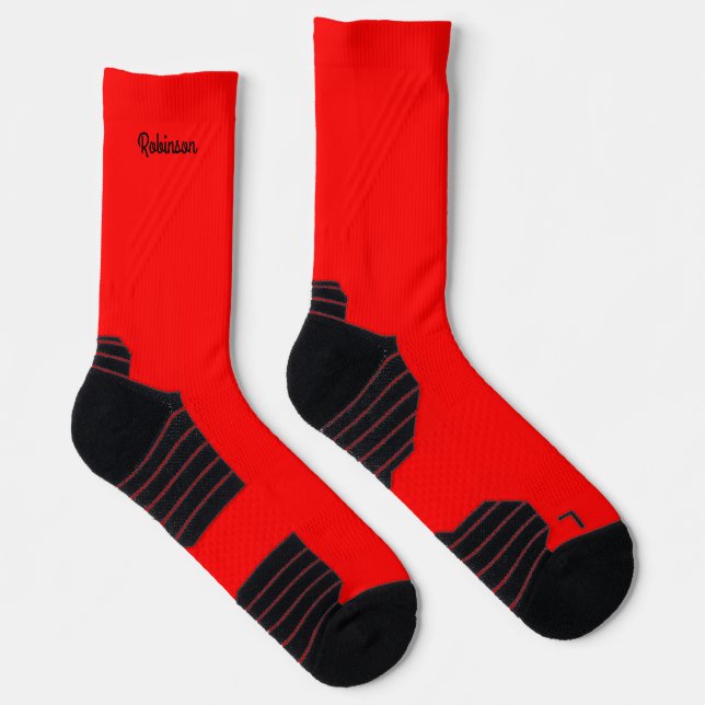 Crimsoned Red Name Athletic   Socks (Right)