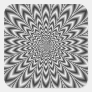 Crinkle Cut Pulse in Black and White Square Sticker