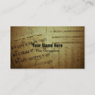 Crinkled Music Sheets Business Card