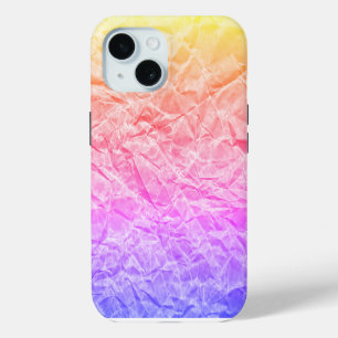 Crinkled Rainbow Paper iPhone 15 Case