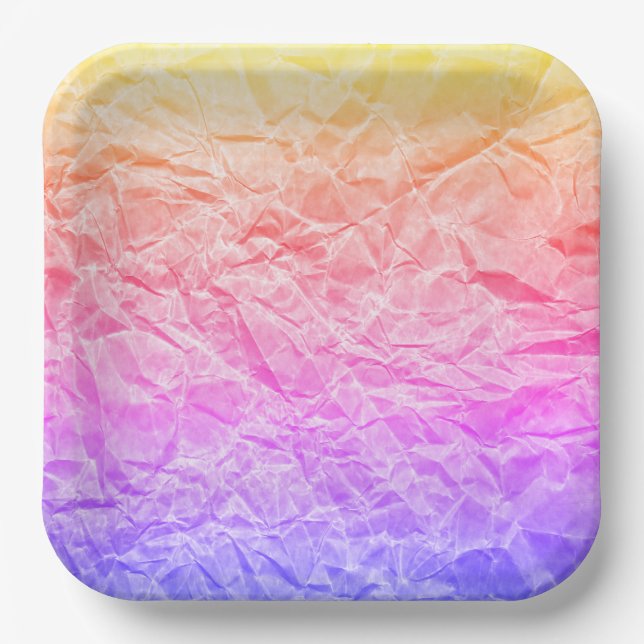Crinkled Rainbow Paper Paper Plate (Front)