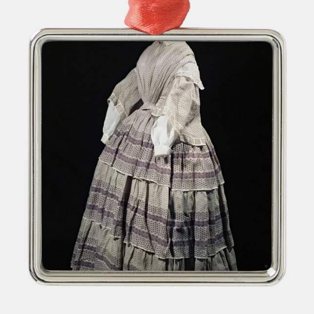 Crinoline dress, 1850-60 metal ornament (Front)